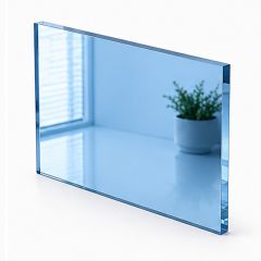 Placa de metacrilato de extrusión espejo, 3050 x 2050 x 3 mm, azul cielo 7062 SP