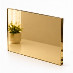 Placa de metacrilato de extrusión espejo, 3050 x 2050 x 3 mm, oro 7013 SP