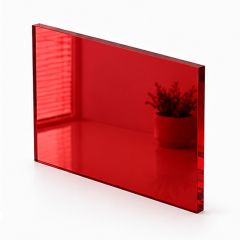Placa de metacrilato de extrusión espejo, 3050 x 2050 x 3 mm, rojo 7051