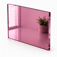 Placa de metacrilato de extrusión espejo, 3050 x 2050 x 3 mm, rosa 7052