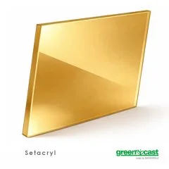 Placa de metacrilato de colada SETACRYL® metalizado de 2030 x 1540 x 3 milímetros oro brillo 04260