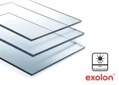Placa de policarbonato compacto UV Exolon 3050 x 2050 x 2 mm incoloro brillo