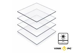 Policarbonato compacto VINK PC con protección UV a doble cara 3050 x 2050 x 2 mm incoloro brillo