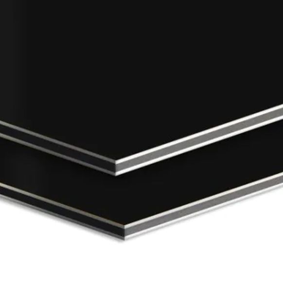 Panel de composite de Aluminio Light LERBOND 4050 x 1500 x 3 mm negro mate/brillo RAL 9005