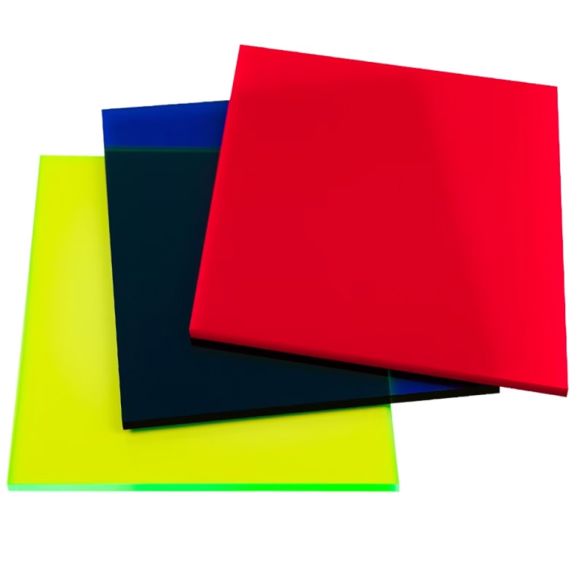 Placa de metacrilato de colada GREENCAST® FLUOR de 3050 x 2030 x 3 milímetros rojo brillo 71134