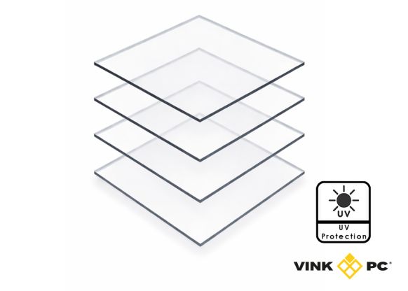 Policarbonato compacto VINK PC con protección UV a doble cara 3050 x 2050 x 3 mm incoloro brillo