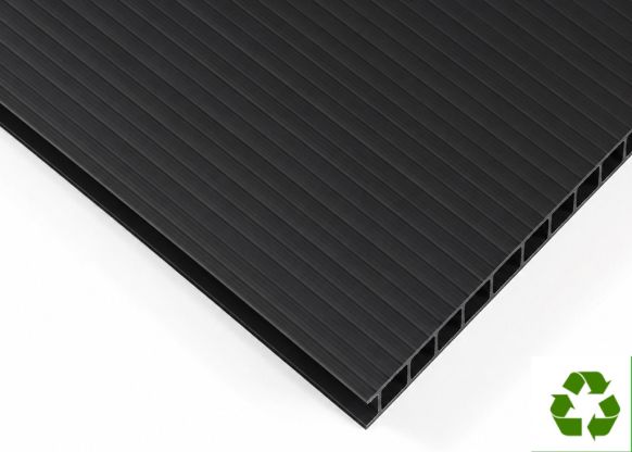 Placa de polipropileno celular plakart 650 gr de 2000 x 1200 x 3,5 milímetros negro tratamiento corona